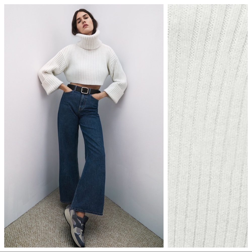 Zara White Turtleneck Sweater